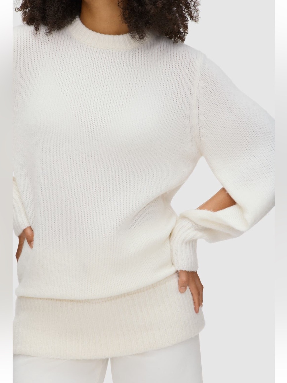 ALIGNE Liv Merino Wool & Cashmere Blend Sweater in Ivory Size 0 NWT